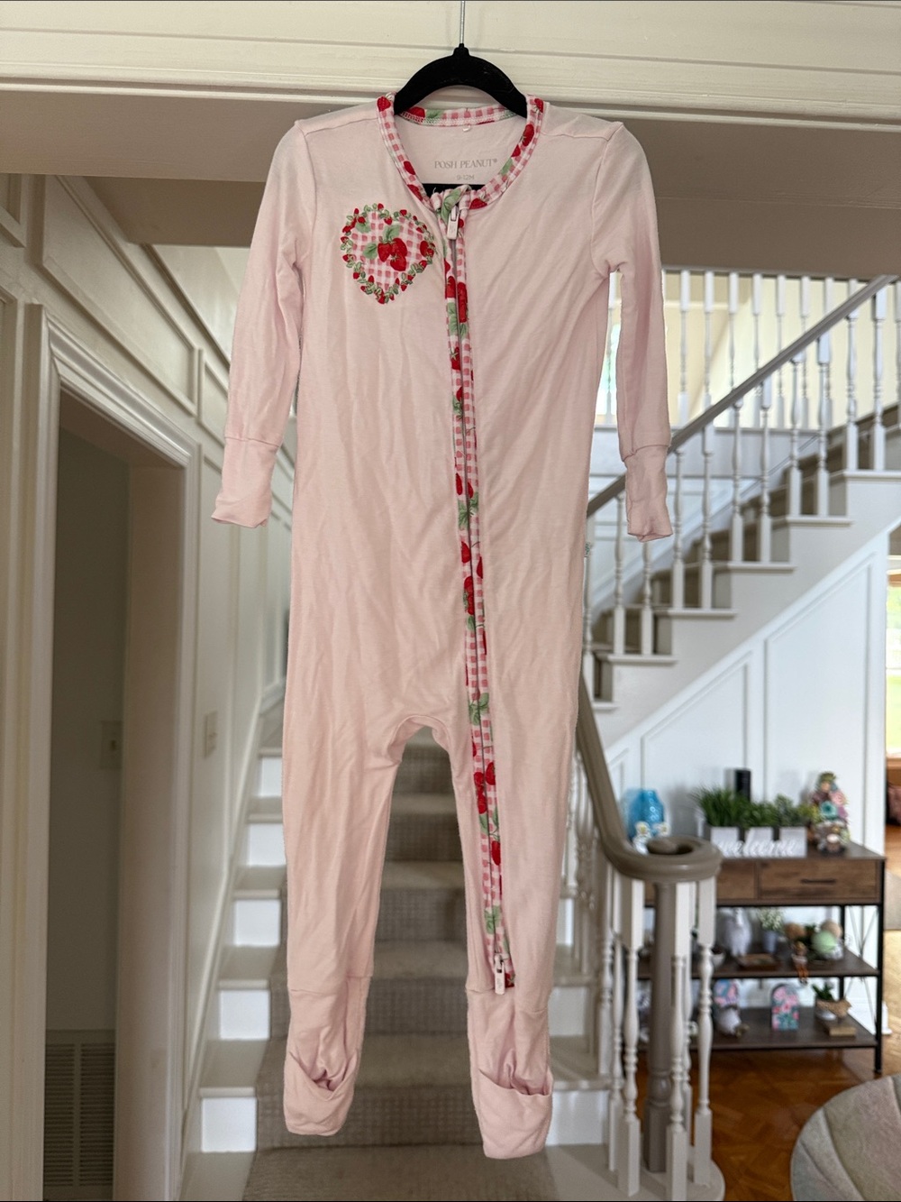 Posh Peanut Sweet Strawberries Convertible Zippy Pajamas